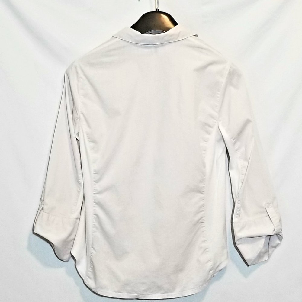 ZAK & RACHEL WHITE BLOUSE BUTTON DOWN LARGE - Picture 2 of 5
